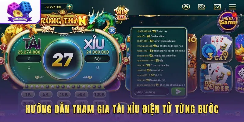 Tài xỉu điện tử với luật cược và thao tác màn hình